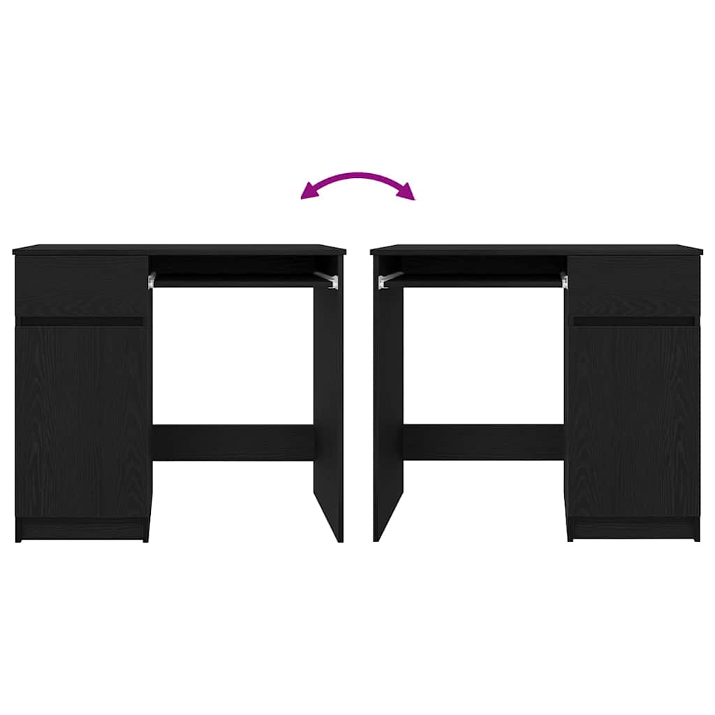 Fekete tölgy forgácslap íróasztal 86x49x76 cm