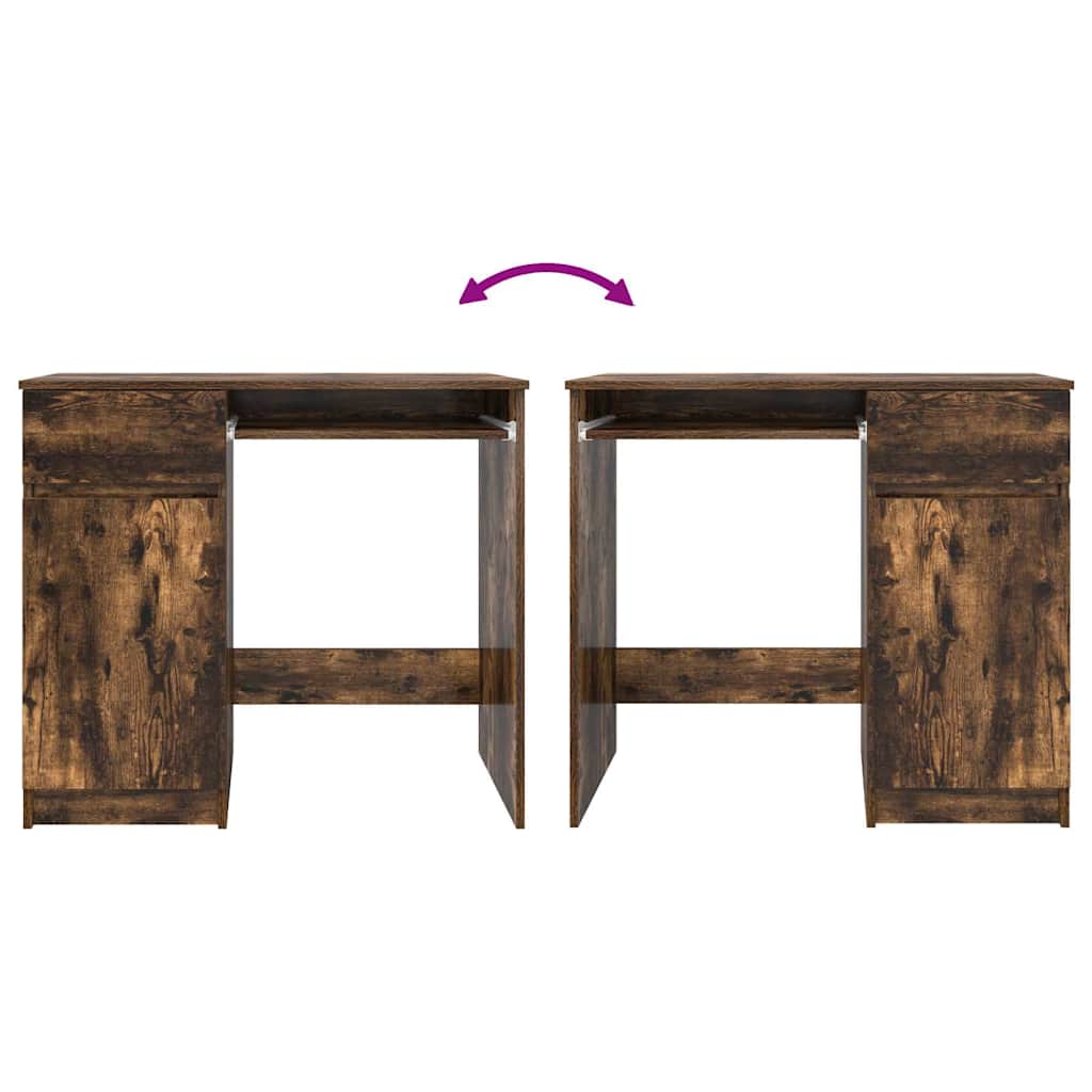 Füstös tölgy színű szerelt fa íróasztal 86x49x76 cm