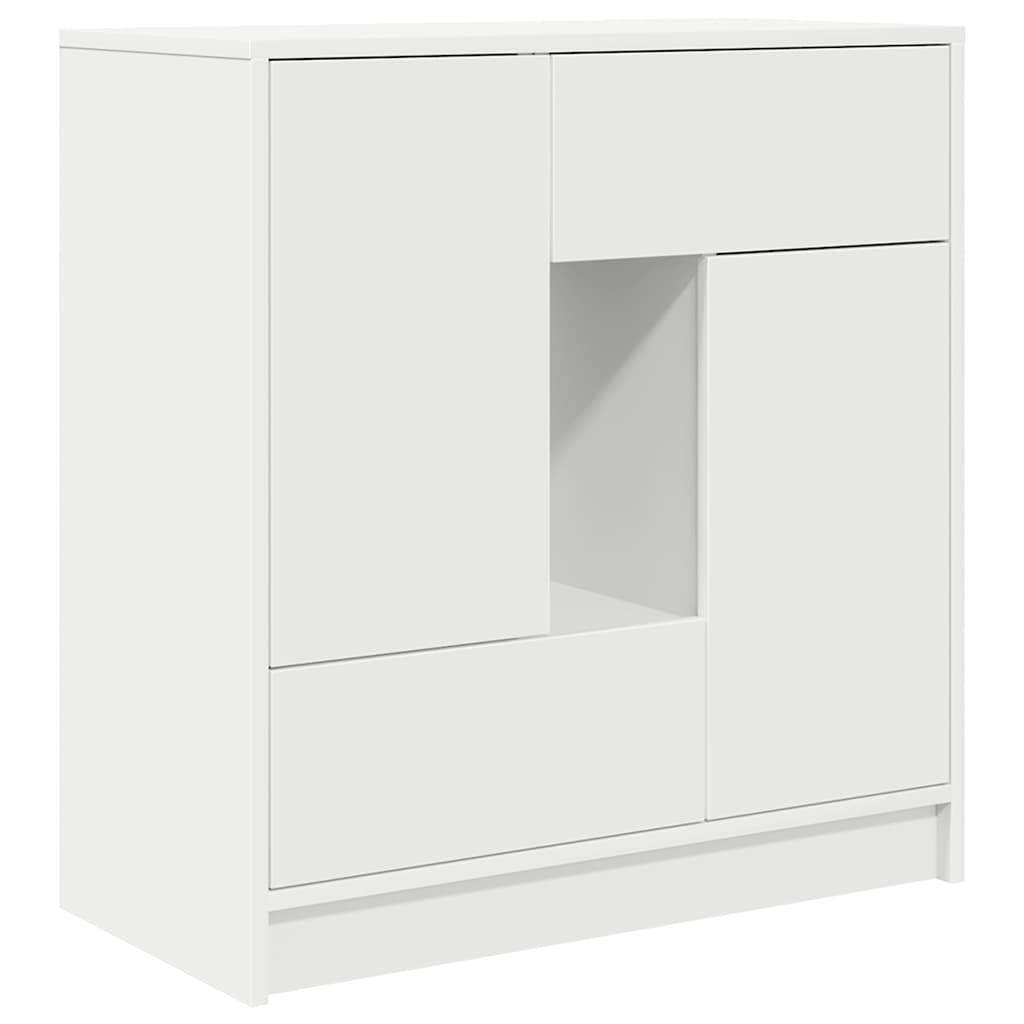 Fehér komód fiókokkal és ajtókkal 70,5x34x74,5 cm