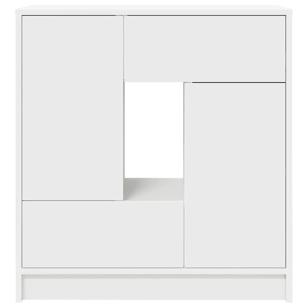 Fehér komód fiókokkal és ajtókkal 70,5x34x74,5 cm