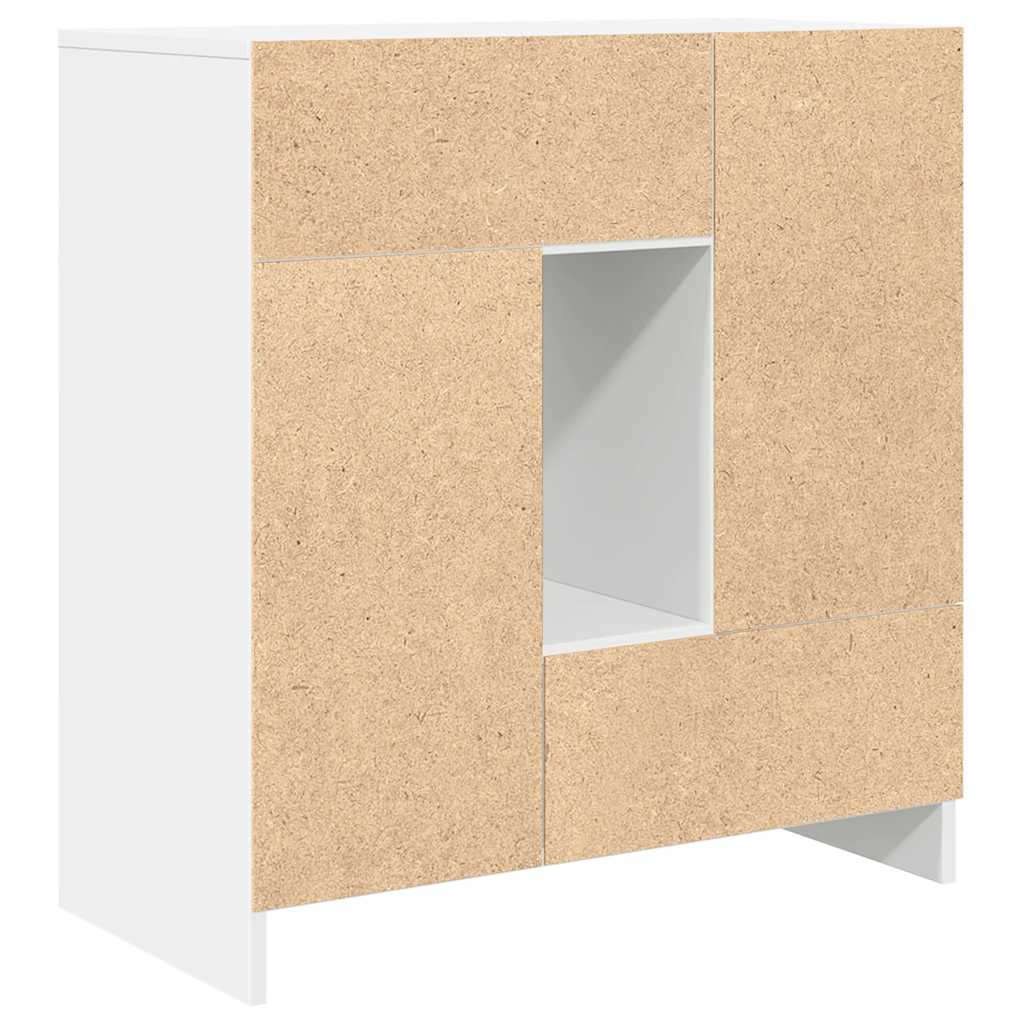 Fehér komód fiókokkal és ajtókkal 70,5x34x74,5 cm