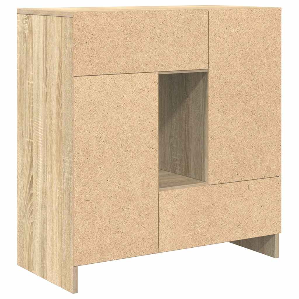Sonoma tölgy komód fiókokkal és ajtókkal 70,5x34x74,5 cm