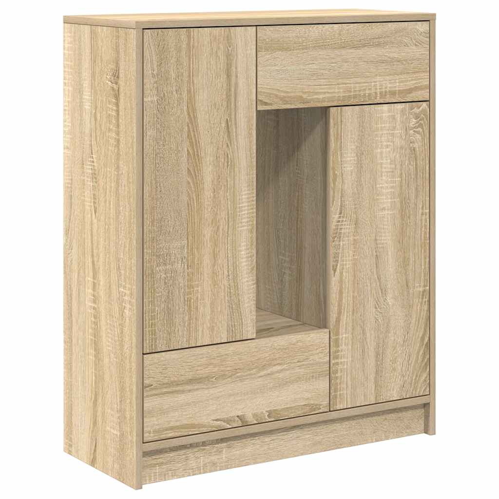 Sonoma tölgy komód fiókokkal és ajtókkal 73x31x90 cm
