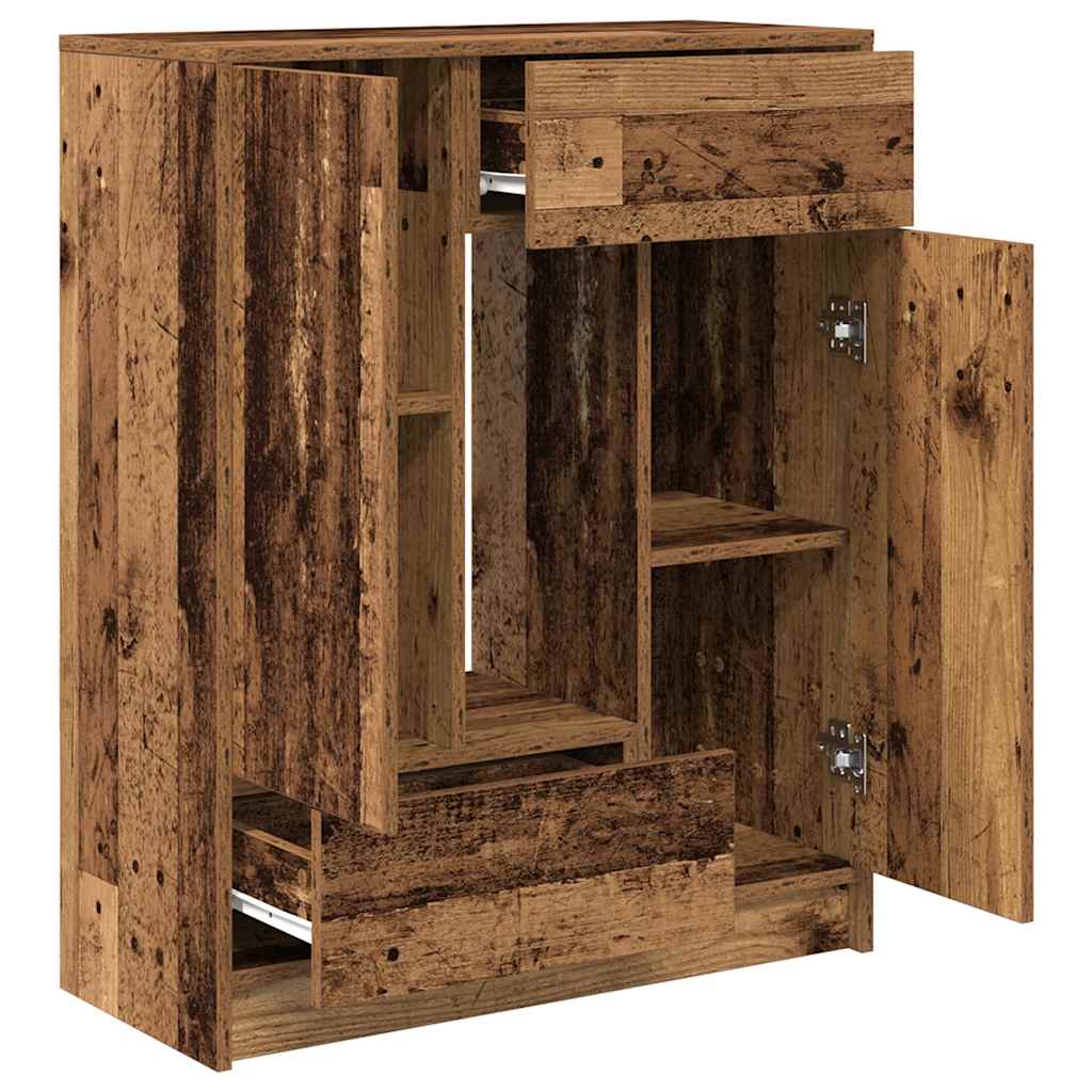 Antik fa komód fiókokkal és ajtókkal 73x31x90 cm