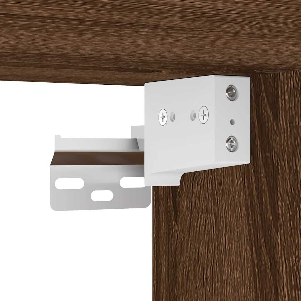 Barna tölgy fürdőszoba fali szekrény tükörrel 50x21x60 cm