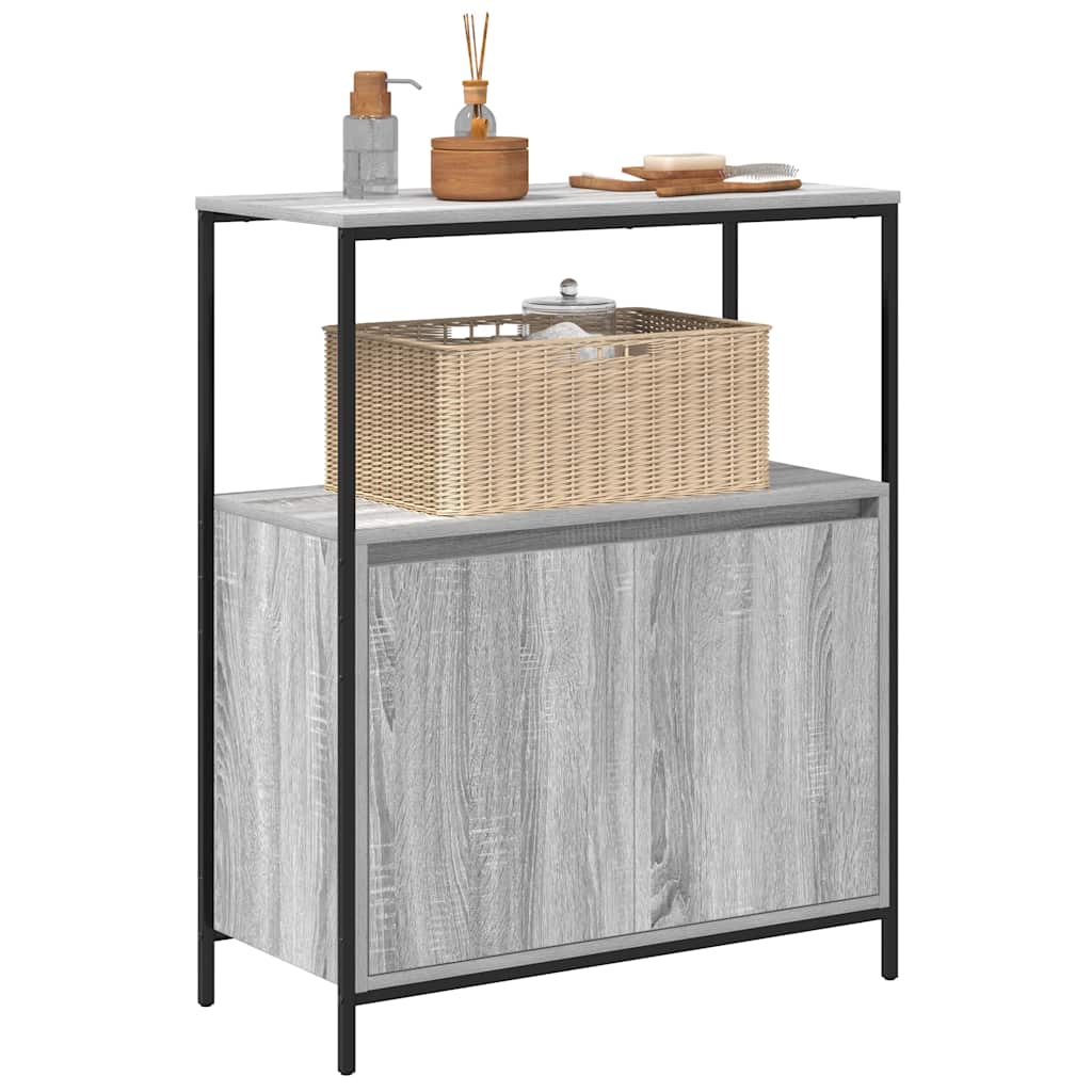 Szürke sonoma fürdőszobaszekrény polcokkal 76,5x35x95 cm