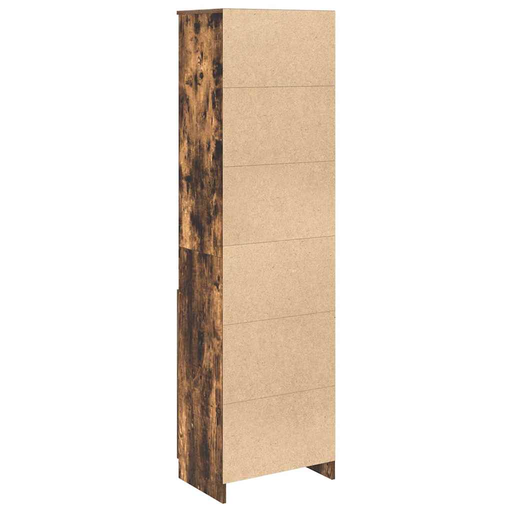 Füstös tölgy színű szerelt fa magasszekrény 50x35x180 cm