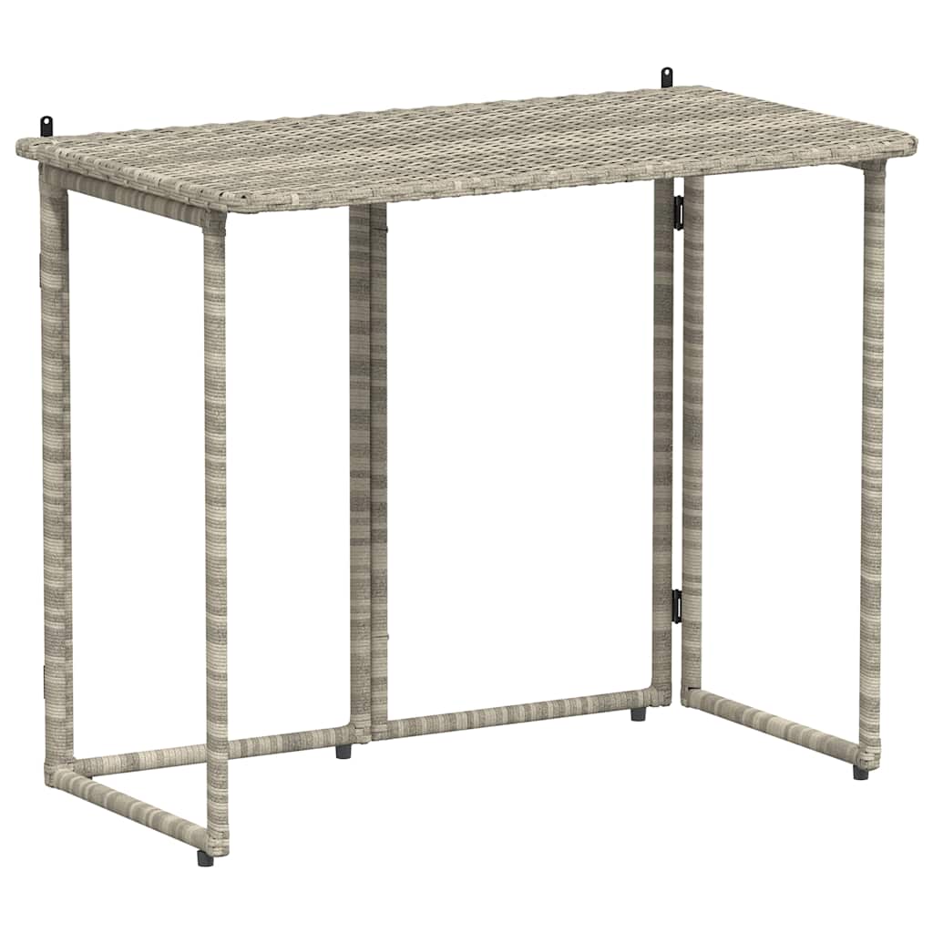 Világosszürke polyrattan összecsukható kerti asztal 90x51x75 cm Világosszürke polyrattan összecsukható kerti asztal 90x51x75 cm