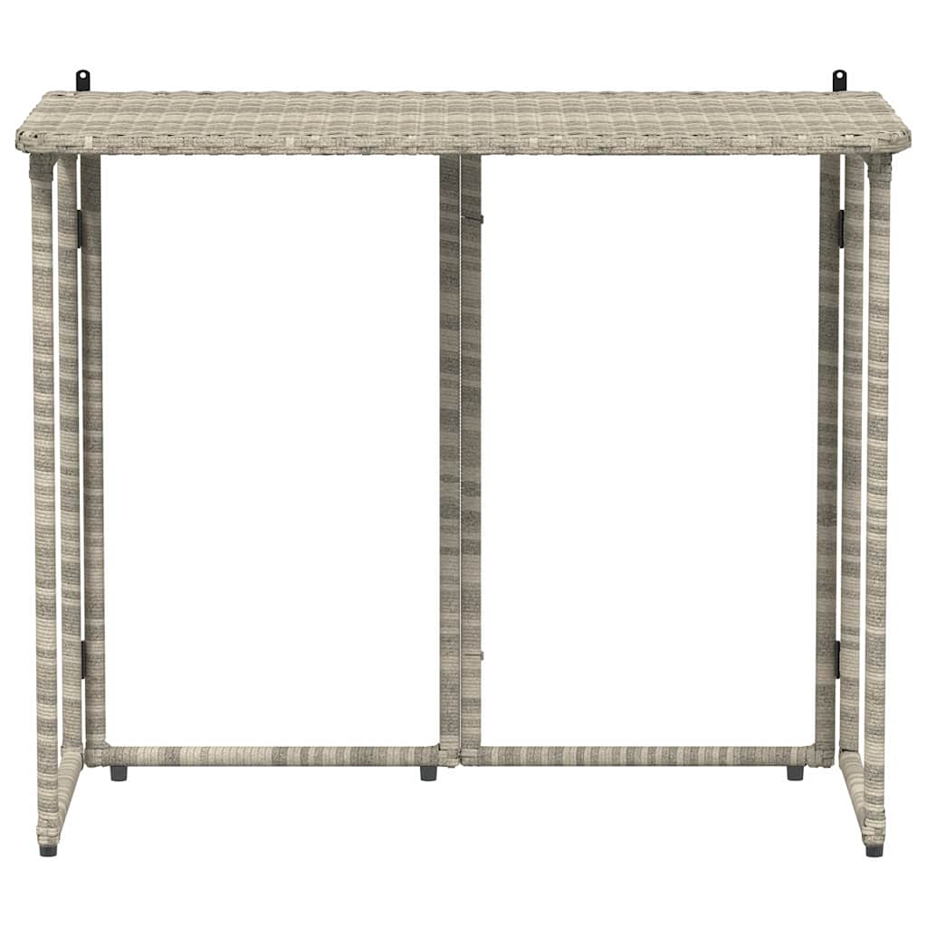 Világosszürke polyrattan összecsukható kerti asztal 90x51x75 cm Világosszürke polyrattan összecsukható kerti asztal 90x51x75 cm