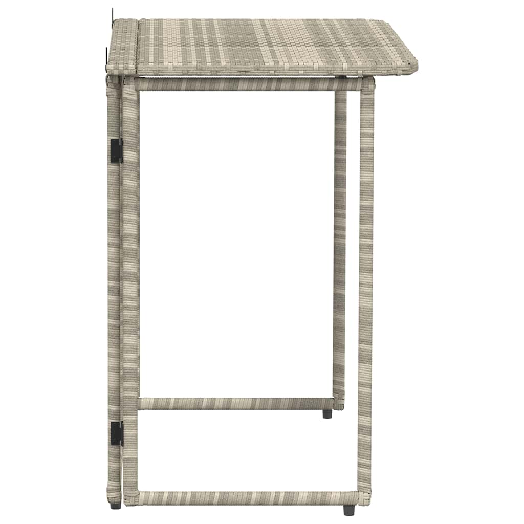 Világosszürke polyrattan összecsukható kerti asztal 90x51x75 cm Világosszürke polyrattan összecsukható kerti asztal 90x51x75 cm