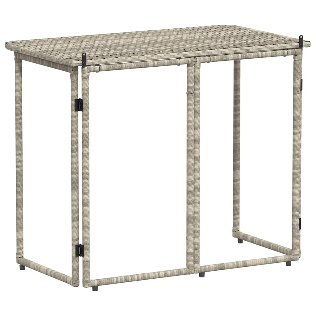 Világosszürke polyrattan összecsukható kerti asztal 90x51x75 cm Világosszürke polyrattan összecsukható kerti asztal 90x51x75 cm