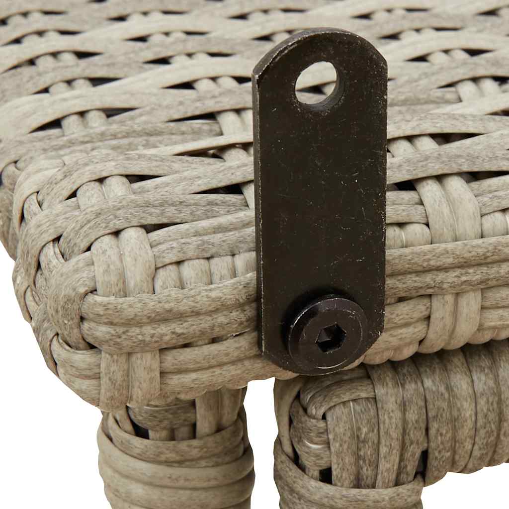 Világosszürke polyrattan összecsukható kerti asztal 90x51x75 cm Világosszürke polyrattan összecsukható kerti asztal 90x51x75 cm