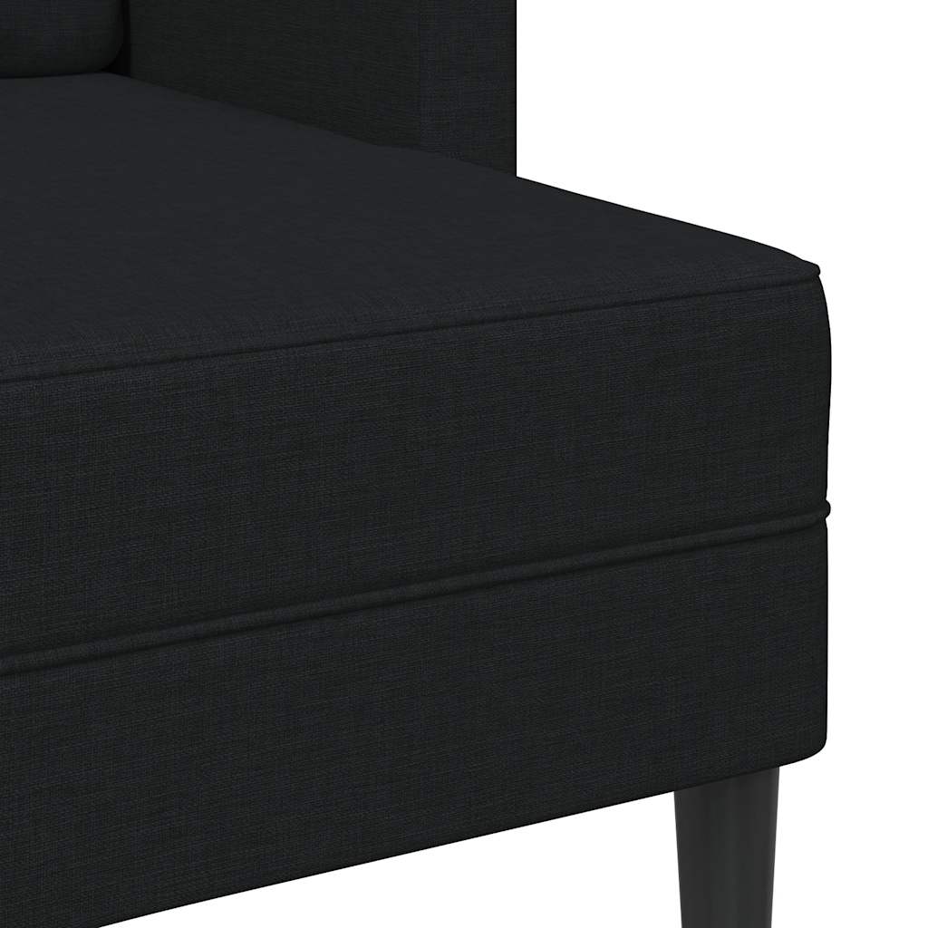 Fekete anyagból 2 üléses kanapé l-alakú kanapéval 125 cm Fekete anyagból 2 üléses kanapé l-alakú kanapéval 125 cm