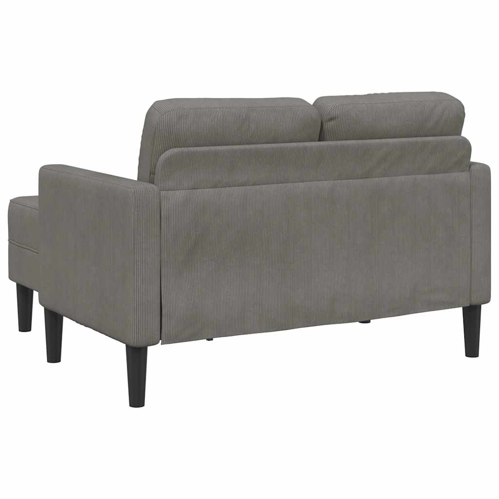 Világosszürke vászon 2 üléses kanapé l-alakú kanapéval 125 cm Világosszürke vászon 2 üléses kanapé l-alakú kanapéval 125 cm