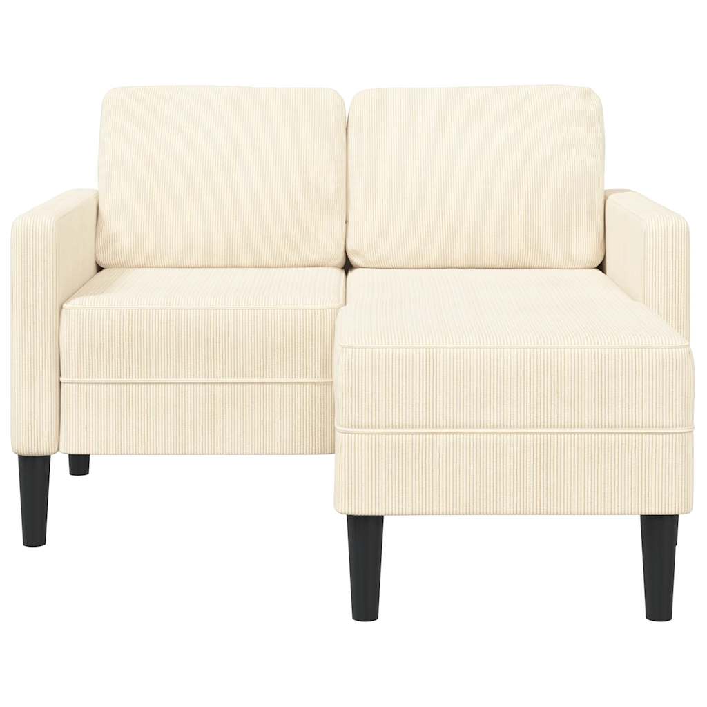 Krémszínű vászon 2 üléses kanapé l-alakú kanapéval 125 cm Krémszínű vászon 2 üléses kanapé l-alakú kanapéval 125 cm