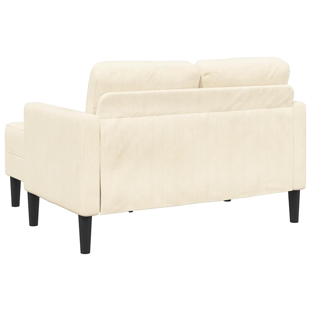 Krémszínű vászon 2 üléses kanapé l-alakú kanapéval 125 cm Krémszínű vászon 2 üléses kanapé l-alakú kanapéval 125 cm
