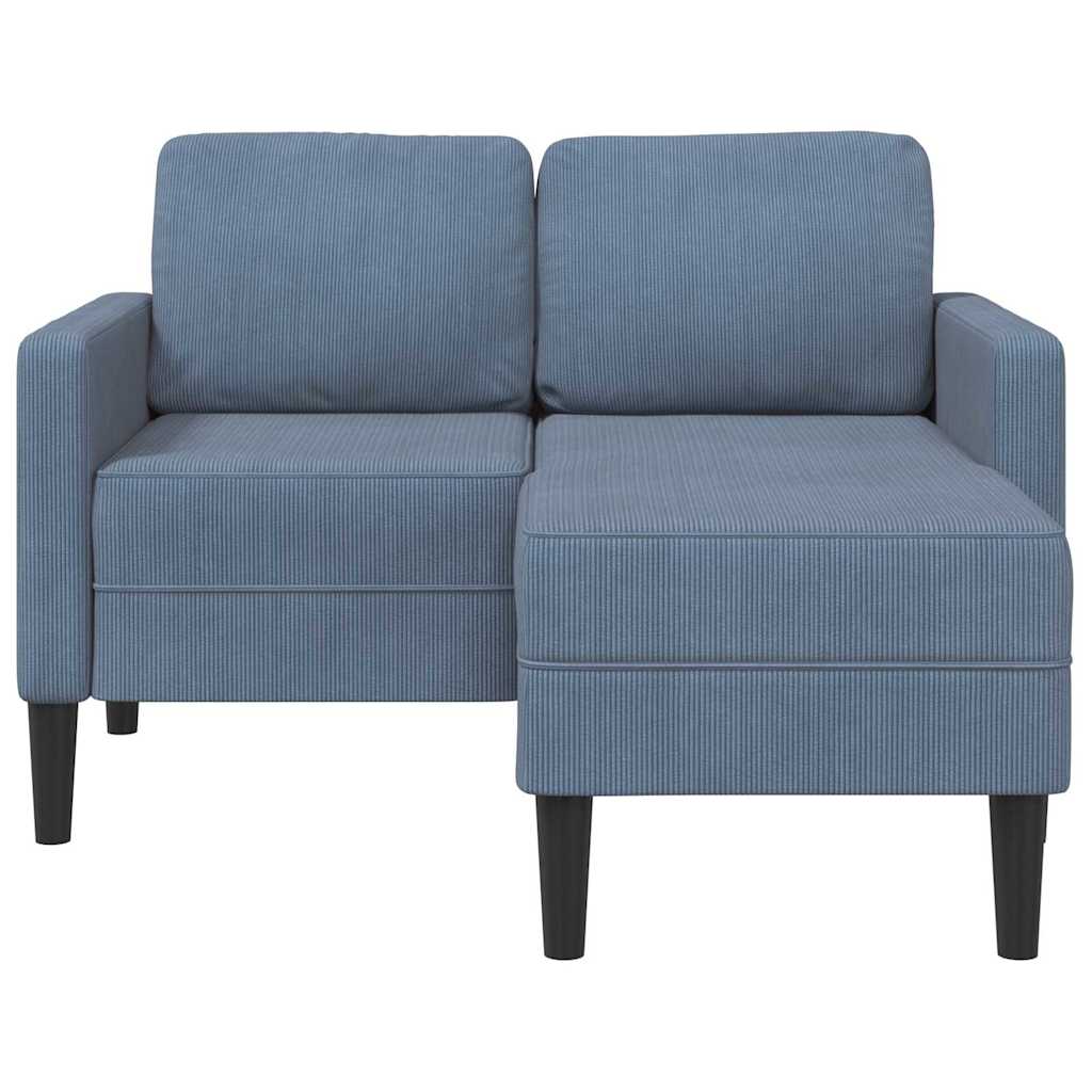 Kék vászon 2 üléses kanapé l-alakú kanapéval 125 cm Kék vászon 2 üléses kanapé l-alakú kanapéval 125 cm
