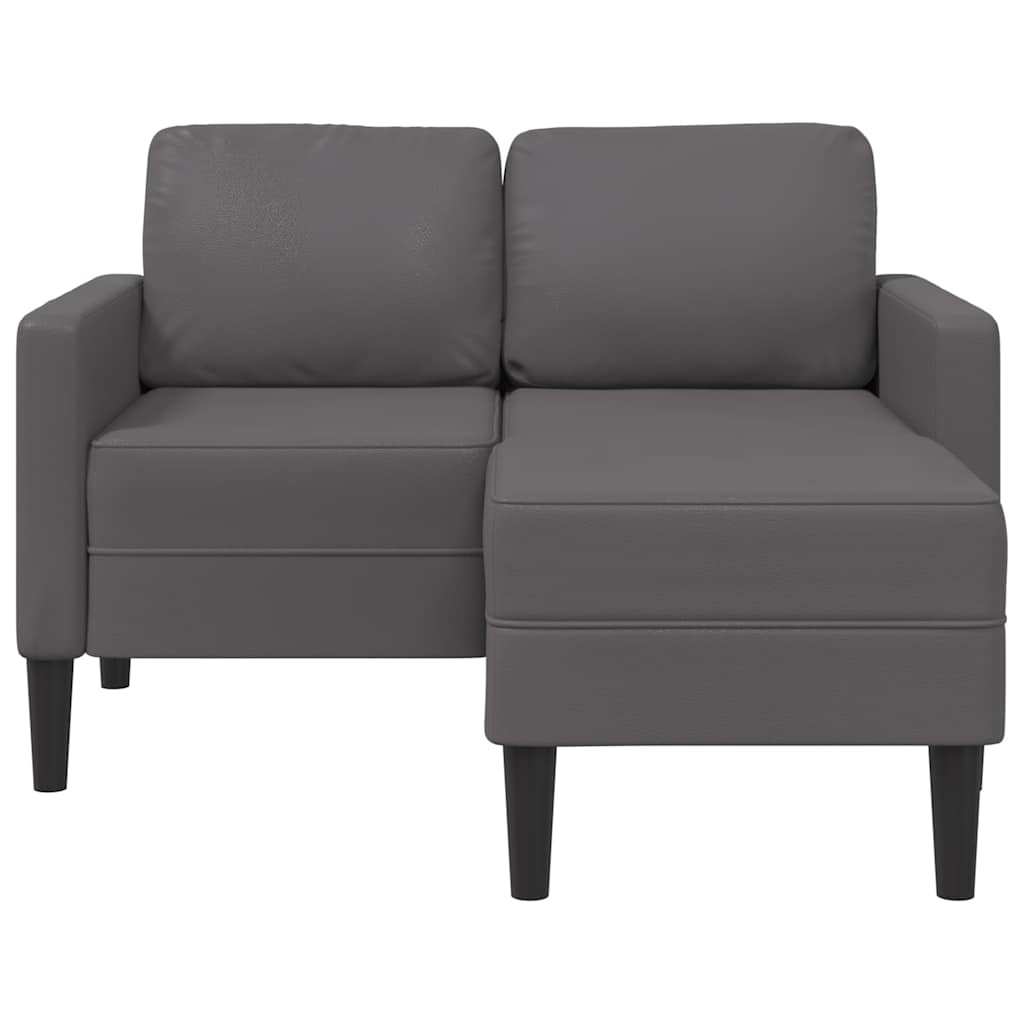 Szürke műbőr 2 üléses kanapé l-alakú kanapéval 125 cm Szürke műbőr 2 üléses kanapé l-alakú kanapéval 125 cm