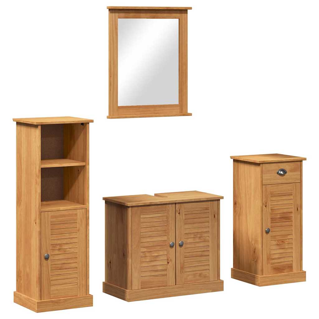 Fürdőszoba bútor szett fiókkal 4 pcs mézbarna 37 x 34 x 110 cm