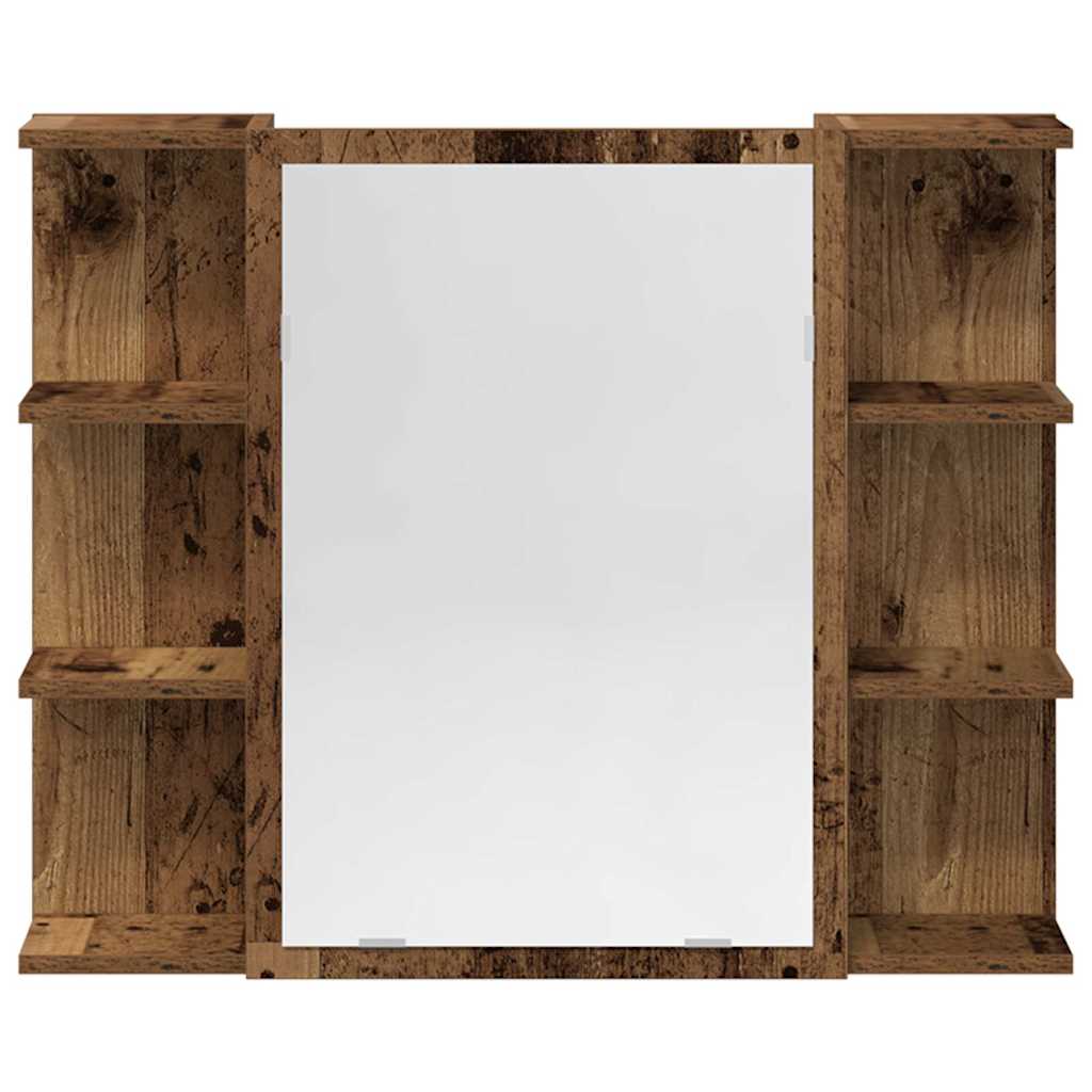 3 részes antik fa színű szerelt fa fürdőszobai bútorszett