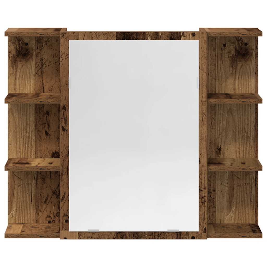 3 részes antik fa színű szerelt fa fürdőszobai bútorszett