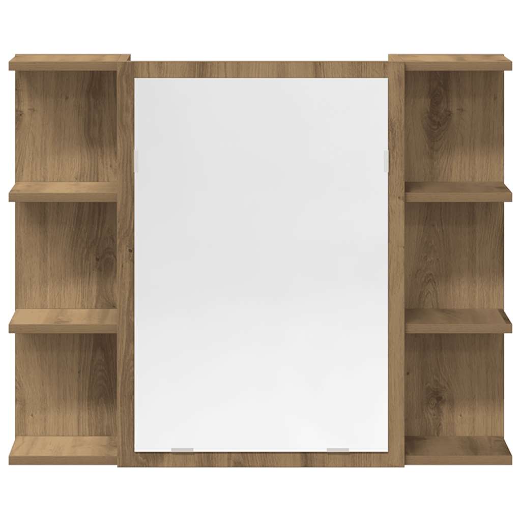 3 részes kézműves tölgy színű szerelt fa fürdőszobai bútorszett