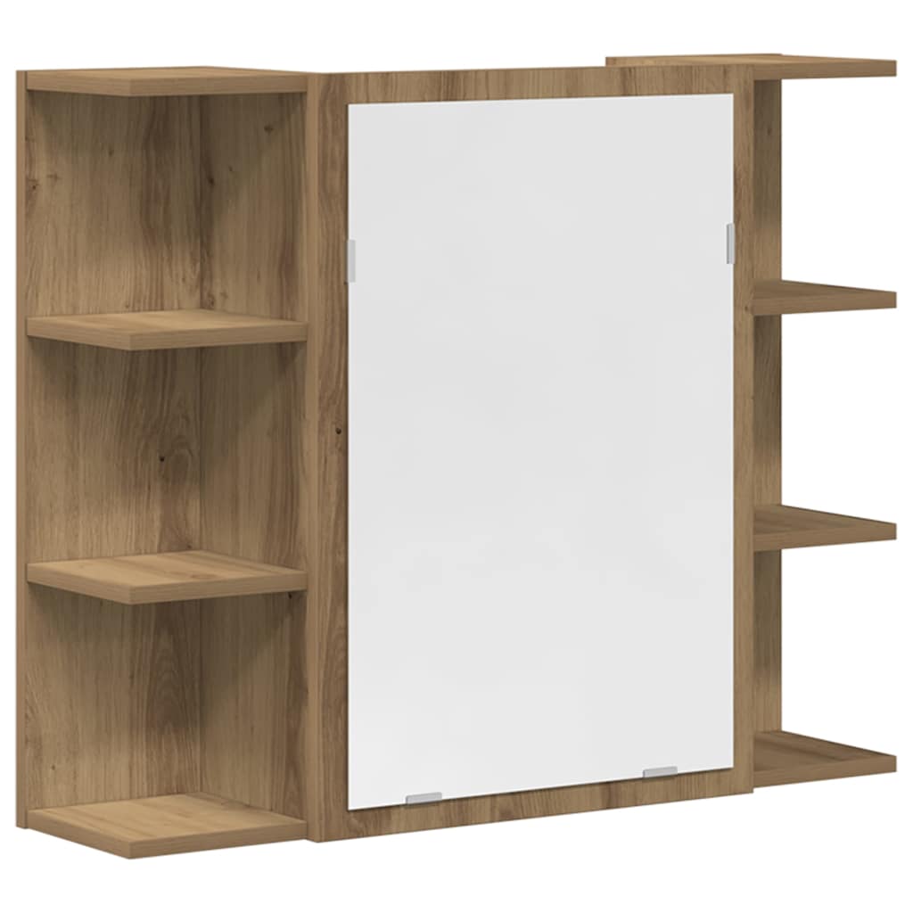 3 részes kézműves tölgy színű szerelt fa fürdőszobai bútorszett