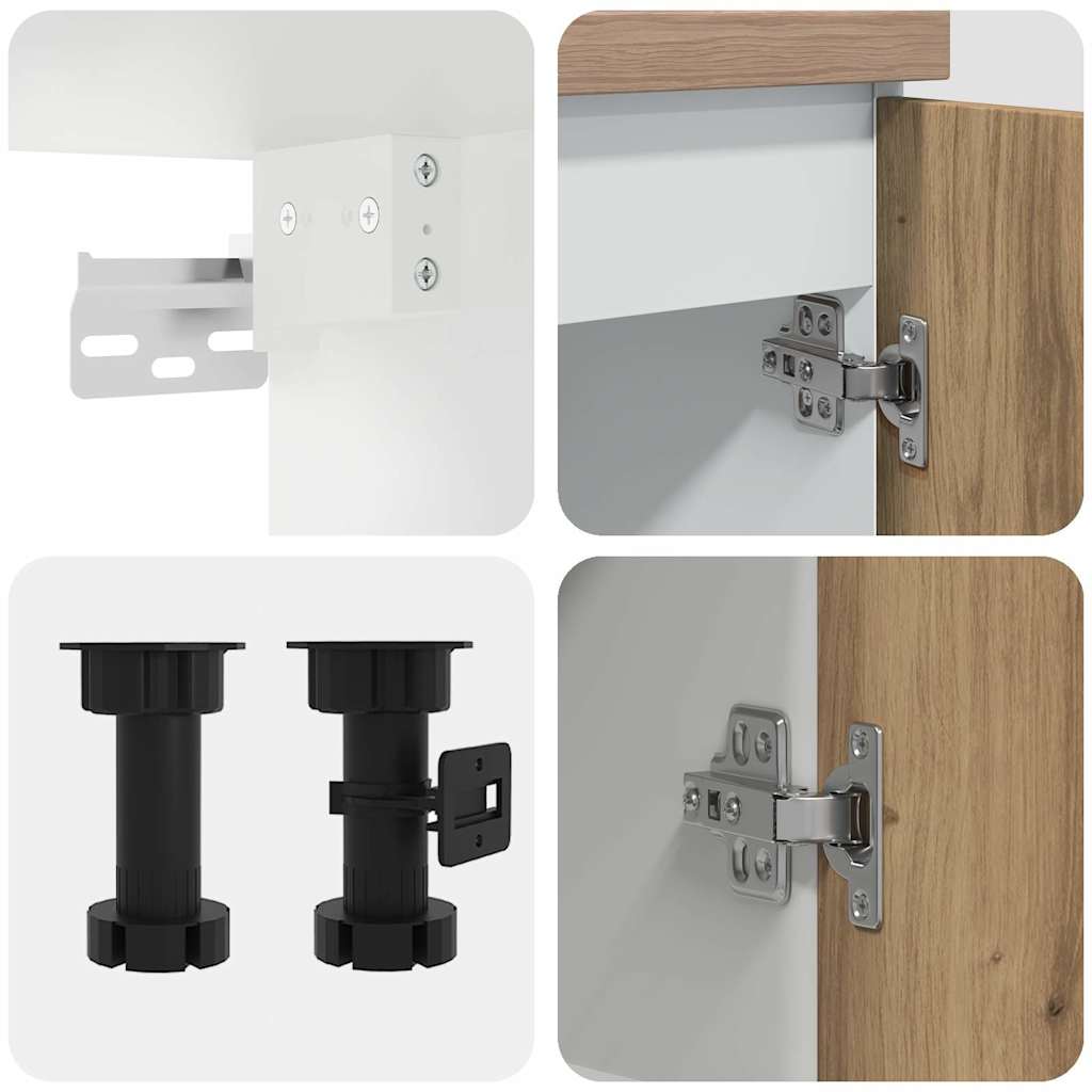 11 darabos konyhaszekrény készlet kézműves tölgy műszaki fa