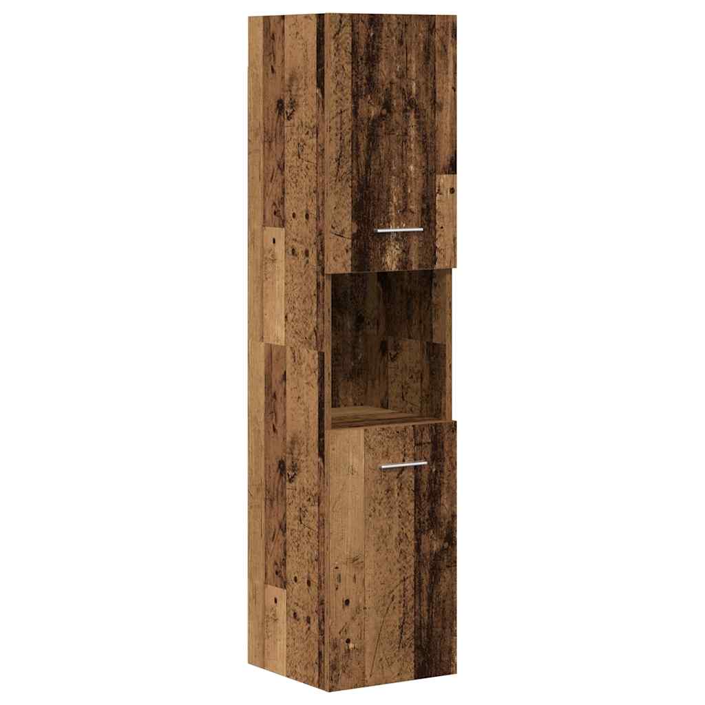 4 részes antik fa színű szerelt fa fürdőszobai bútorszett