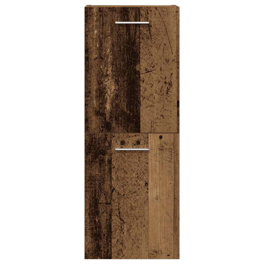 4 részes antik fa színű szerelt fa fürdőszobai bútorszett