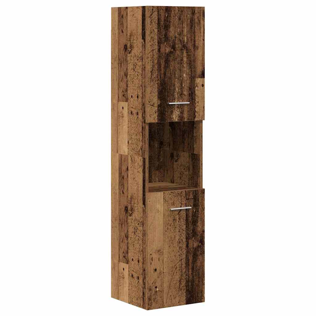 4 részes antik fa színű szerelt fa fürdőszobai bútorszett