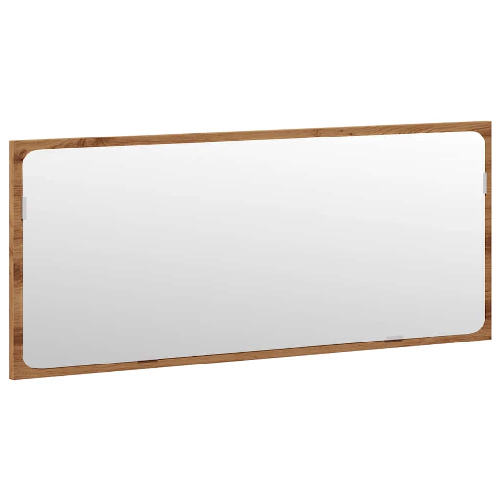 4 részes kézműves tölgy színű szerelt fa fürdőszobai bútorszett