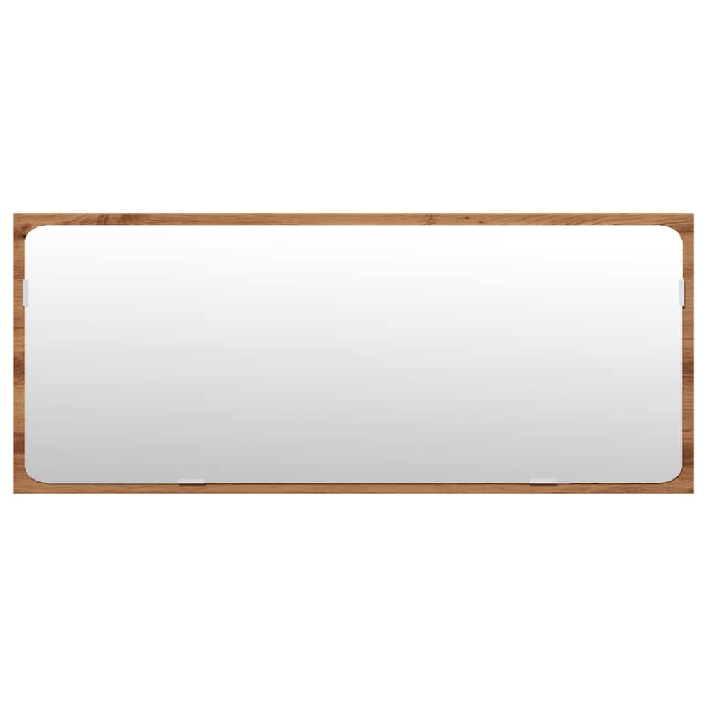 4 részes kézműves tölgy színű szerelt fa fürdőszobai bútorszett