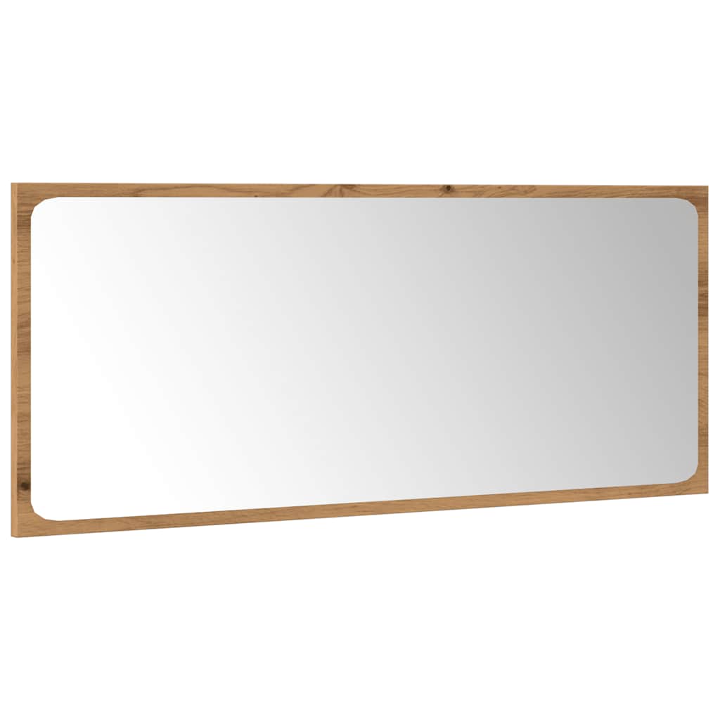 5 részes kézműves tölgy színű szerelt fa fürdőszobai bútorszett