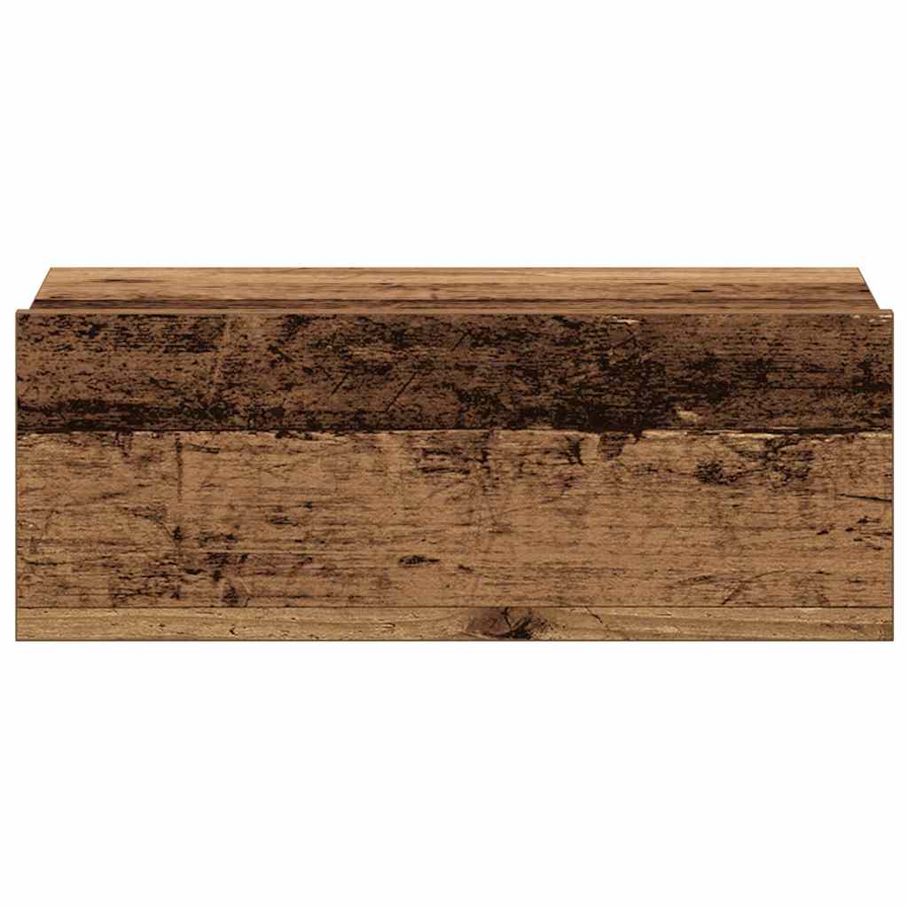 2 db antik fa szerelt fa lebegő éjjeliszekrények 40x32x15 cm
