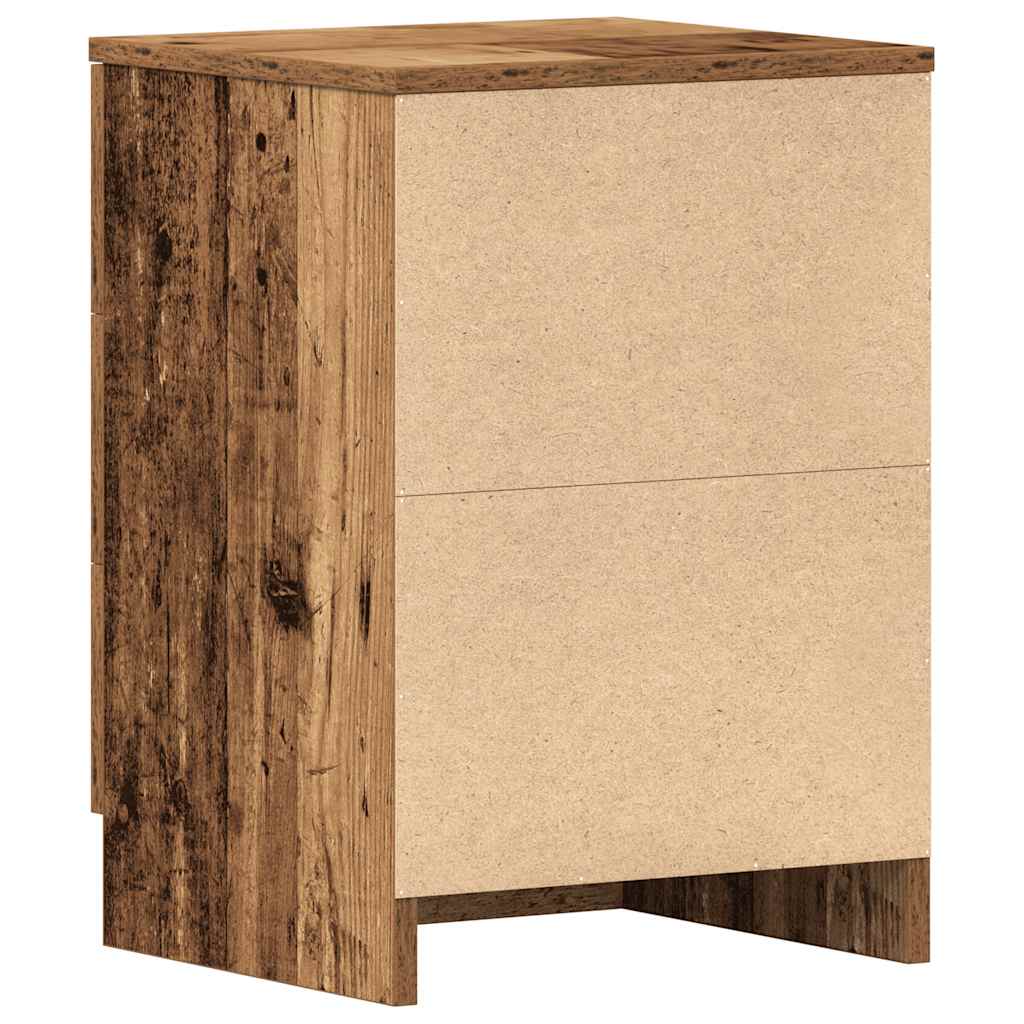 2 db antik fa szerelt fa éjjeliszekrények 38x35x55 cm
