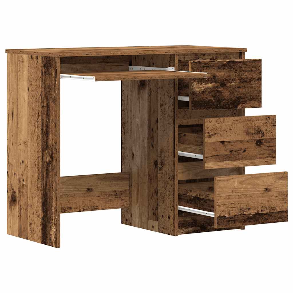 Antik fa szerelt fa íróasztal 90x45x76 cm