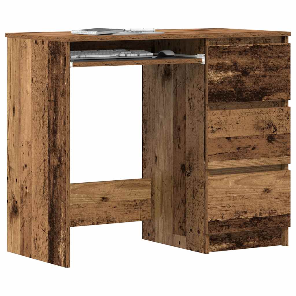 Antik fa szerelt fa íróasztal 90x45x76 cm