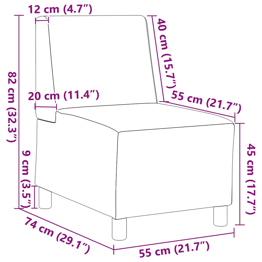 Barna szövet kanapéfotel 55 cm