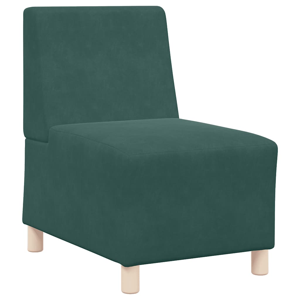 Sötétzöld bársony kanapéfotel 55 cm