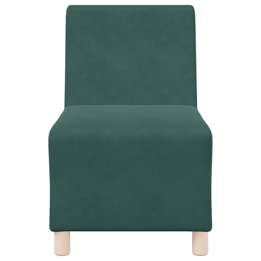 Sötétzöld bársony kanapéfotel 55 cm
