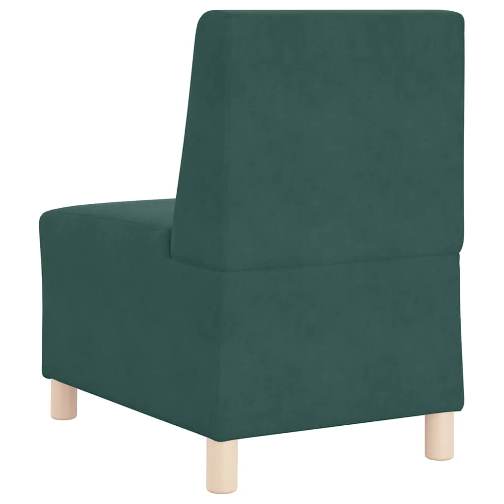 Sötétzöld bársony kanapéfotel 55 cm