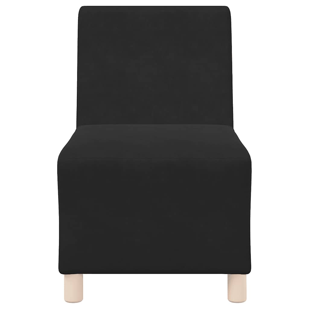 Fekete bársony kanapéfotel 55 cm