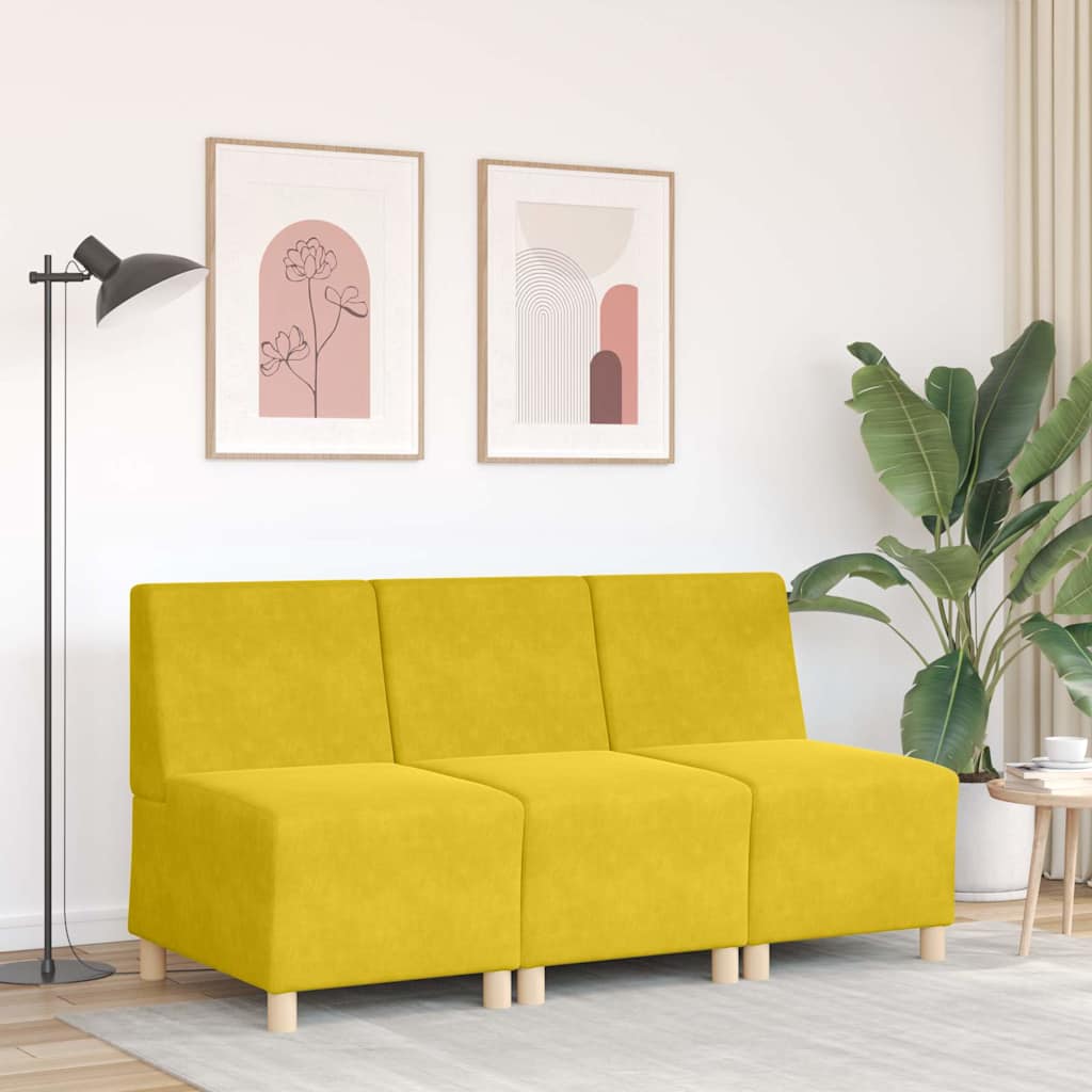 Sárga bársony kanapéfotel 55 cm