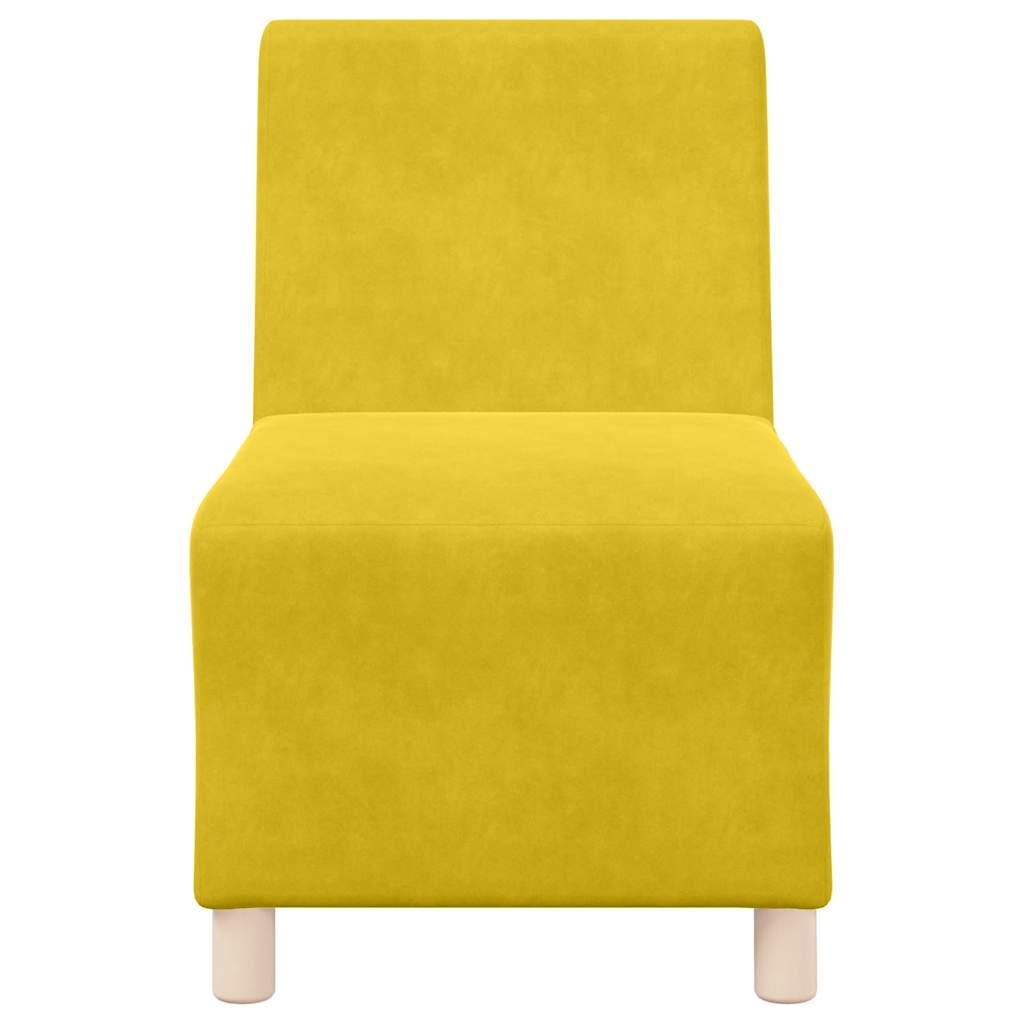 Sárga bársony kanapéfotel 55 cm