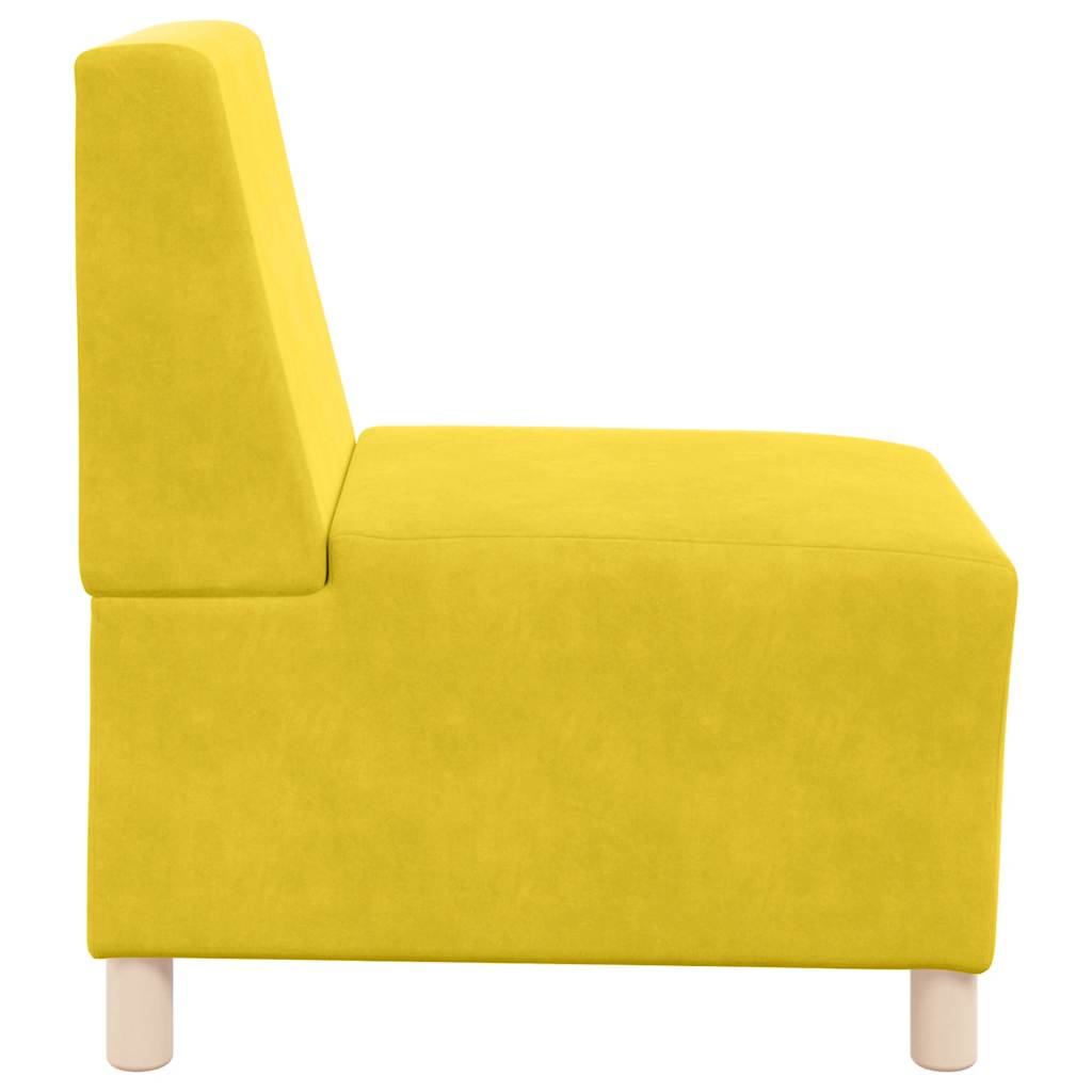 Sárga bársony kanapéfotel 55 cm