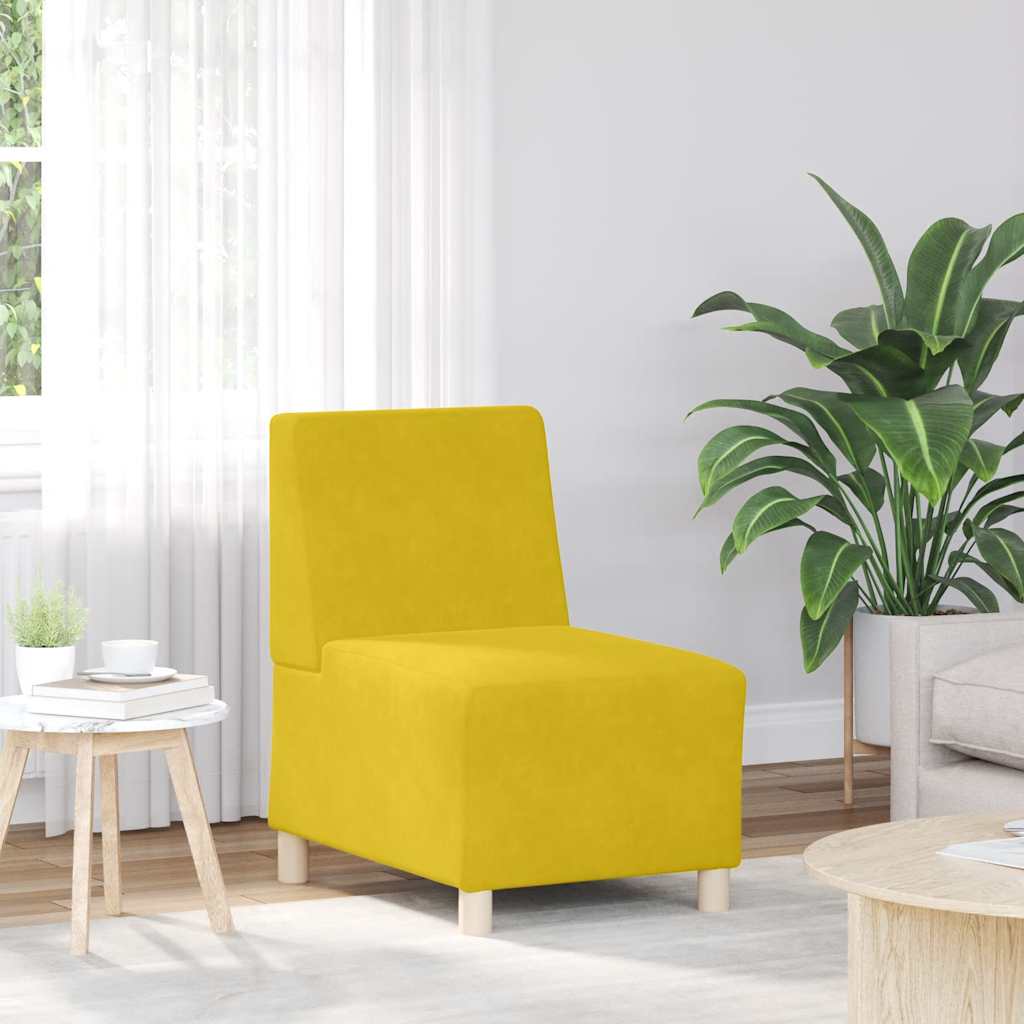 Sárga bársony kanapéfotel 55 cm