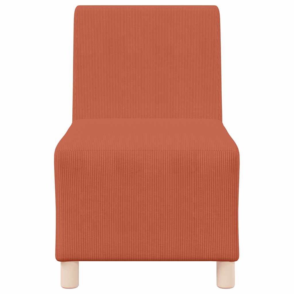 Narancssárga kordbársony szövet kanapéfotel 55 cm