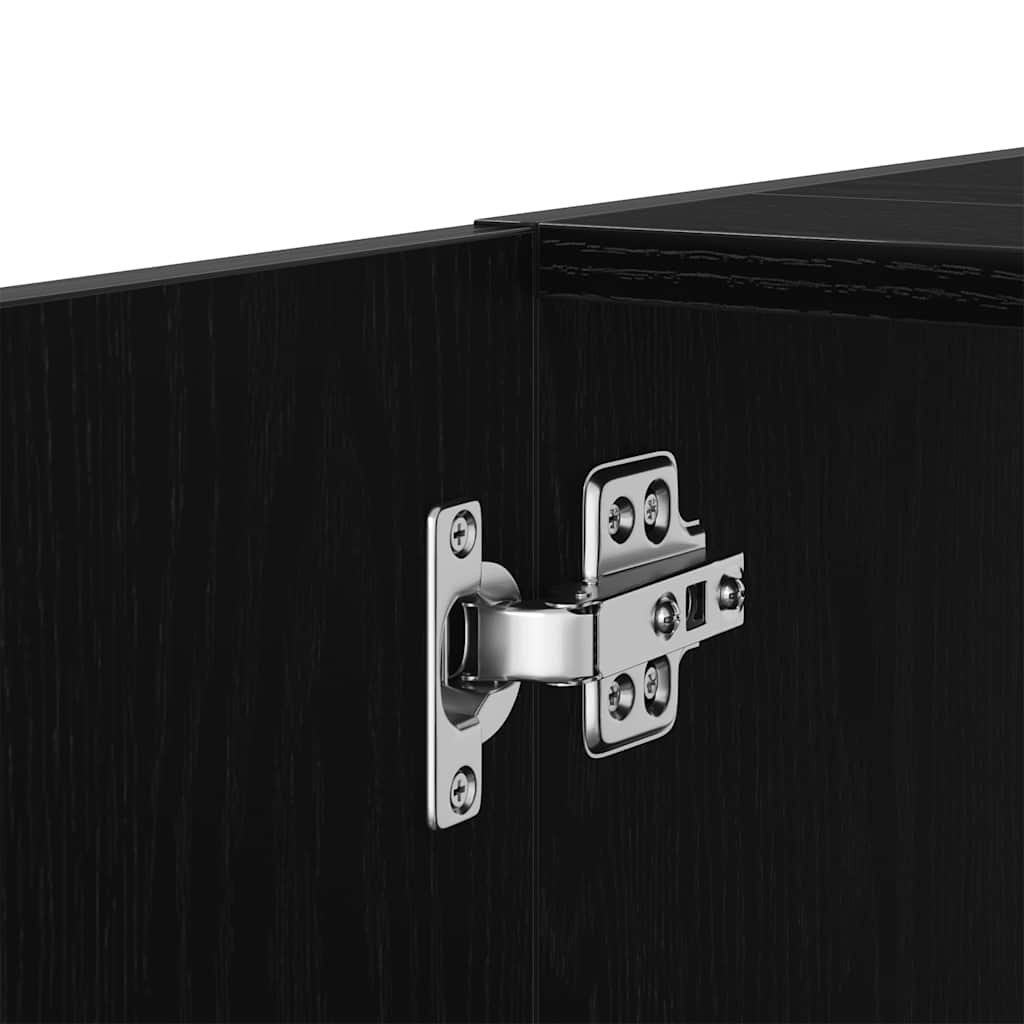 Fekete tölgy színű szerelt fa mosdószekrény 63x30x54 cm