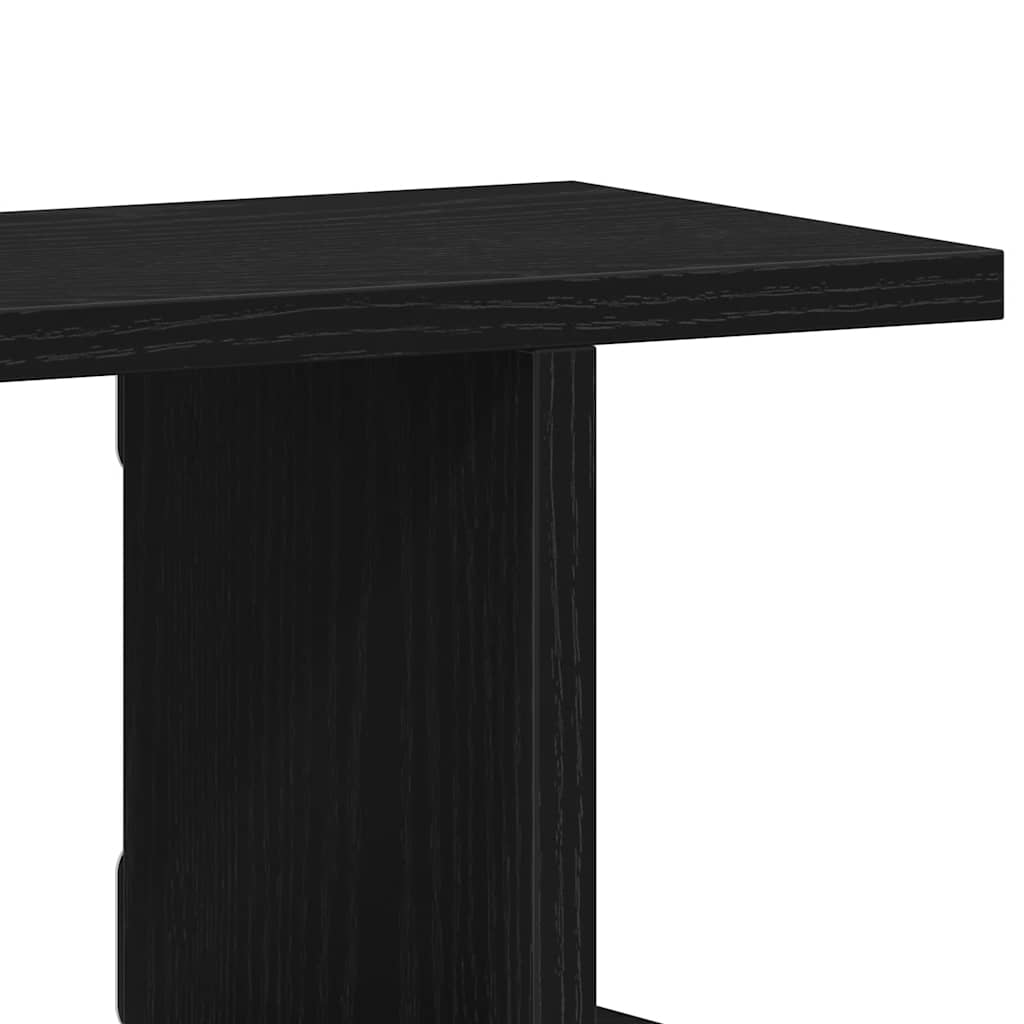 2 db fekete tölgy szerelt fa fali polcok 105x18x20 cm